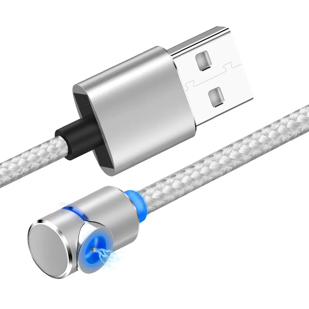 Магнитный кабель для зарядки для IOS для iPhone X XR, быстрая зарядка, Micro USB кабель для передачи данных, Тип C, usb шнур для зарядки, 1 м, 2 м - Цвет: Only Cable Silver