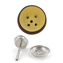 Для кальян наргиле из натуральной глины чаша для кальяна чаша из нержавеющей стали для кальяна полка для угля Chicha аксессуары адаптер