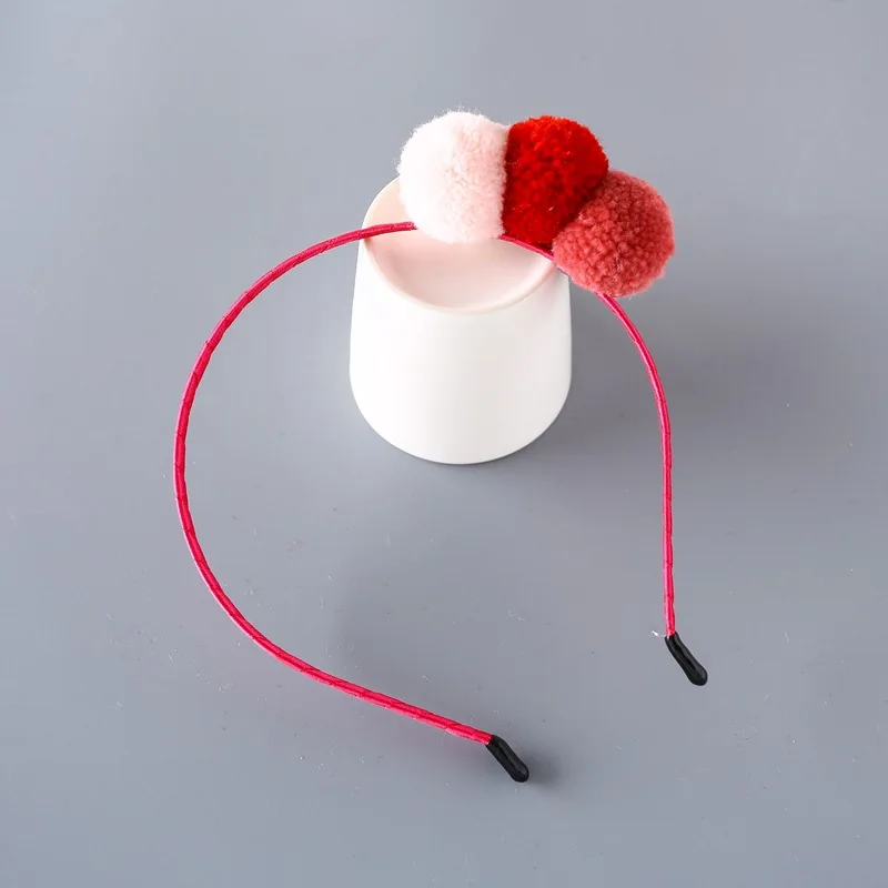 1 (15) Pompon Hairband Candy Color Ball Girls Headband Wedding Headwear Sweet Women Hair Accessories Christmas navidad - Цвет: 1 (15)