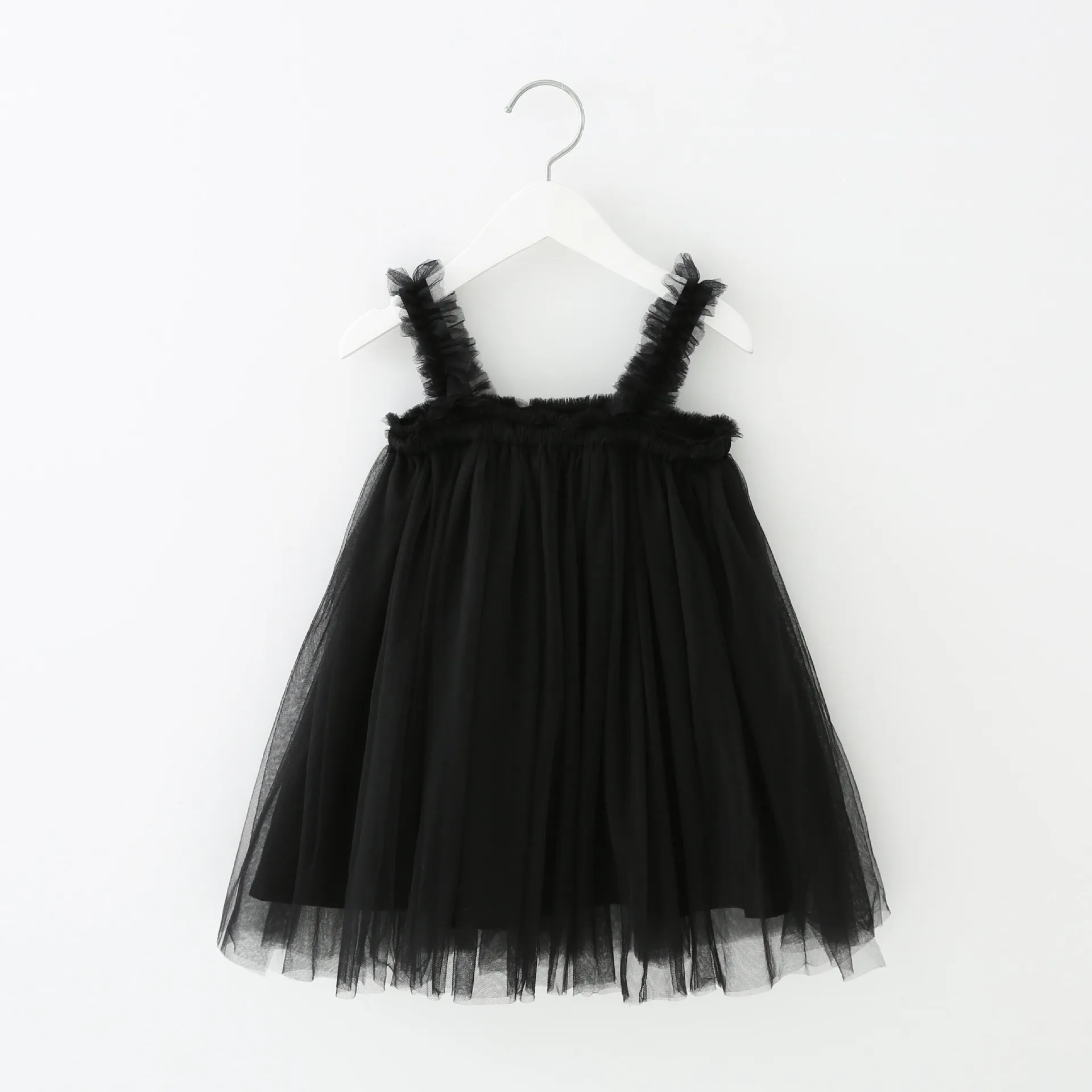 Платье для малышей; летнее газовое платье на бретельках; платье для девочек; газовое платье принцессы; юбка-американка; платье для девочек; Детские платья для девочек - Цвет: Черный