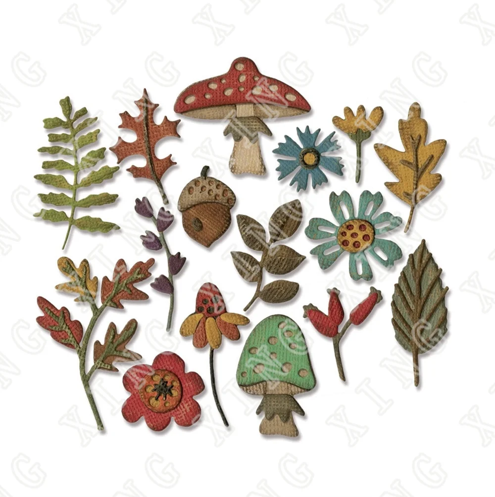 Funky Foliage Thinlits Metal Cutting Dies Diy Scrapbook Diary Decoration Embossed Paper Card Album Craft Template New Arrive | Дом и сад
