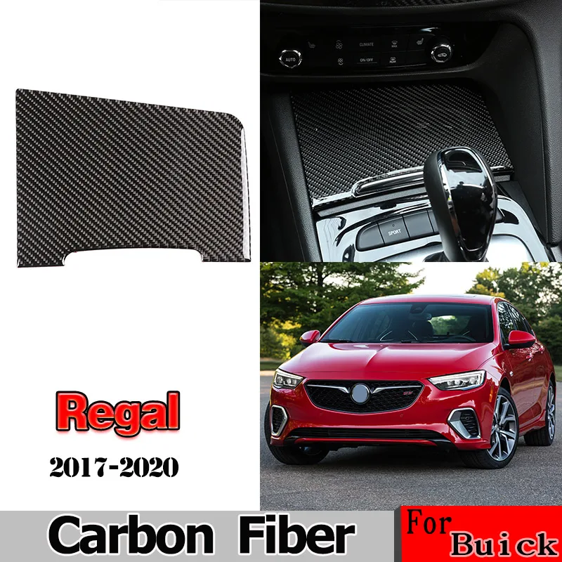 

For Buick Regal 2017-2020 Real Carbon Fiber 3D Sticker Center control drain cup holder panel Interior Car Accessories