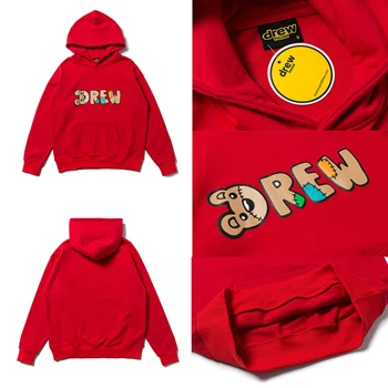 

2020 JUSTIN BIEBER The Drew House Bear Letter Printed Women Men Hoodies Sweatshirts Hiphop Men Oversized Hoodie Pullover