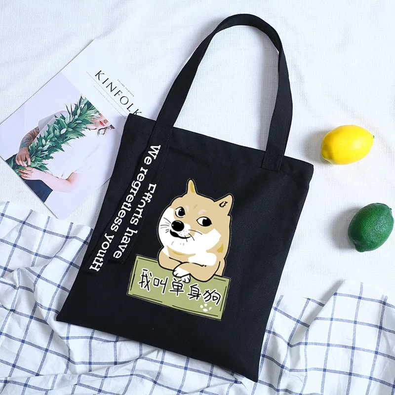 Женская сумка из холста с принтом собаки из аниме shiba Inu Doge, сумки-мессенджеры для дам, сумки через плечо, женские сумки - Цвет: 25