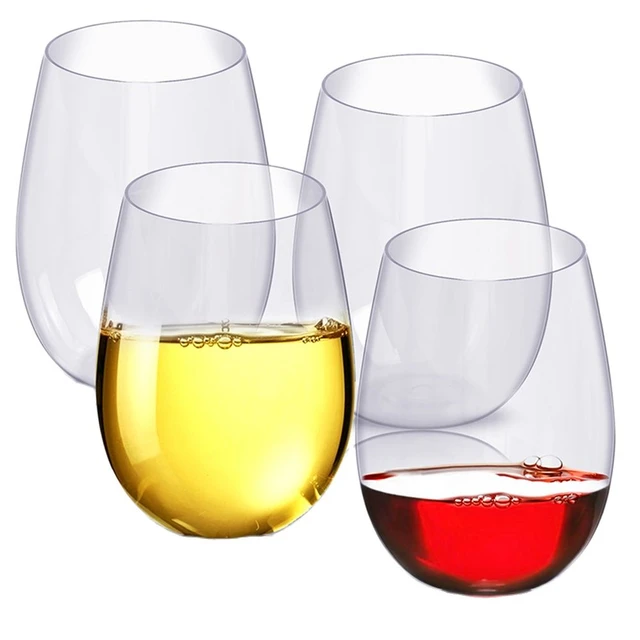 4pc/Set Shatterproof Plastic Wine Glass Unbreakable PCTG Red Wine Tumbler  Glasses Cups Reusable Transparent Fruit Juice Beer Cup