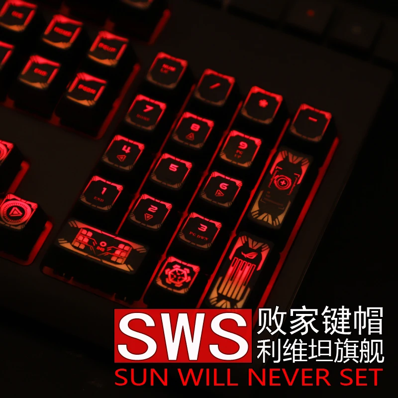 해적 K70 K95 Razer Cherry ROG 레이아웃 용 1 set 하이 엔드 ROG 백라이트 키 캡 기계식 키보드 키 캡