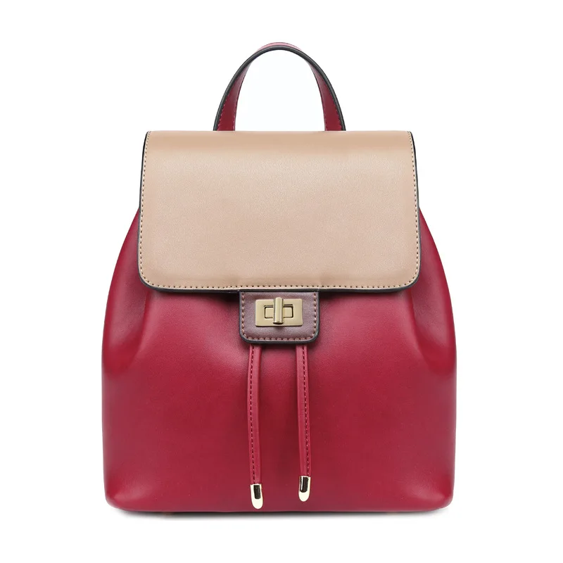 

2019 Women Backpack Small Leather School Bags For Women School Backpack For Teenager Girls Panelled Shoulder Bag