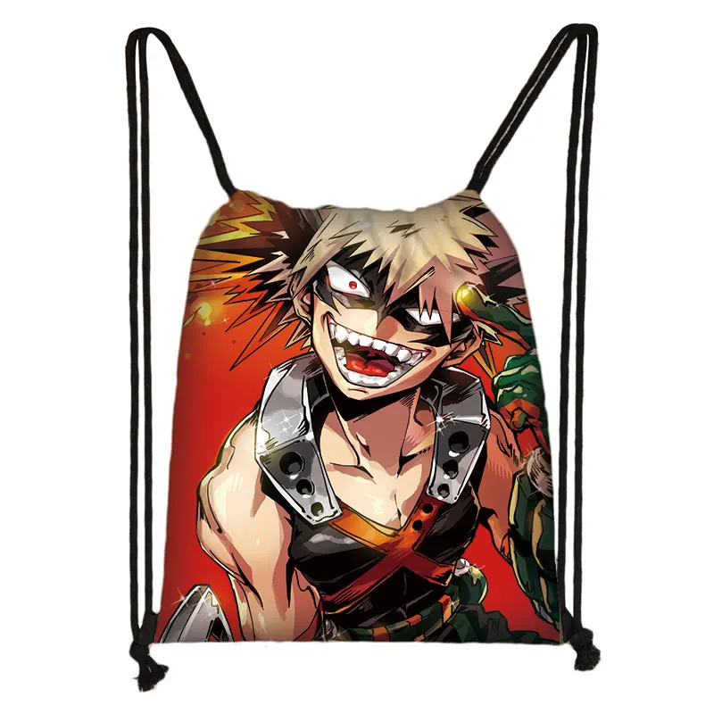 japanese anime Boku No Hero Academia drawstring bag My Hero Academia casual backpack teenager storage bag women men travel bags - Цвет: skdmyhero16
