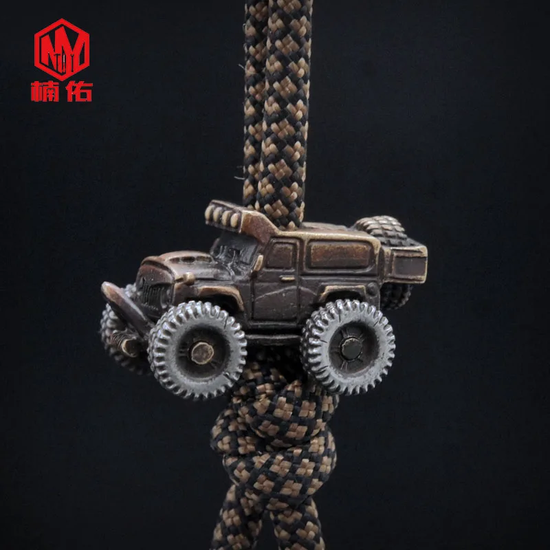 1 шт. Бронзовый Серебристый Jeep Wrangler внедорожник EDC бусы на веревочке Парашютная веревка шнур шнурок подвески нож бусины