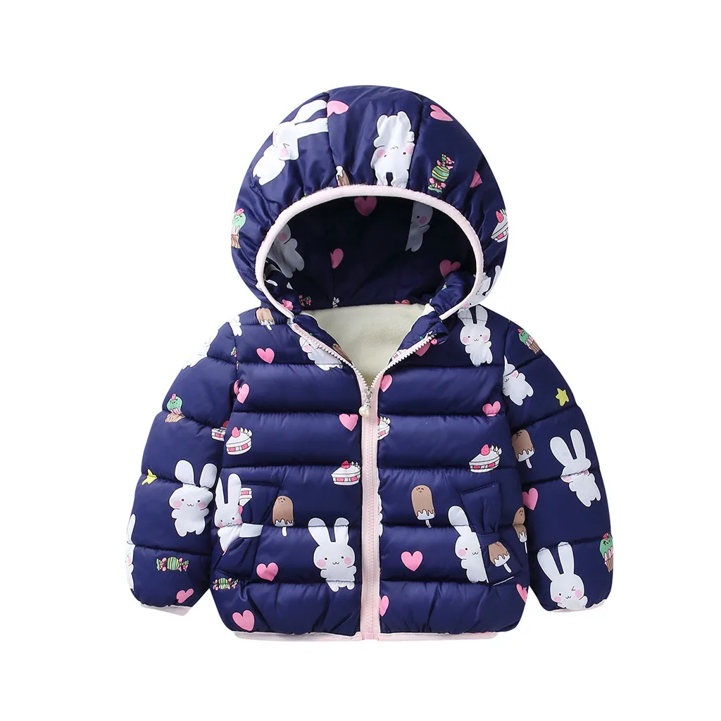 Roupas infantis menina; зимнее ветрозащитное пальто с рисунком для маленьких девочек; утепленная верхняя одежда с капюшоном; куртки; manteau fille