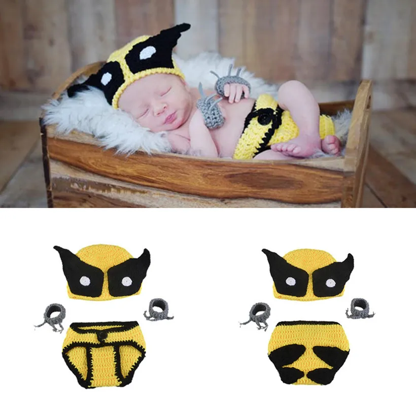 Crochet Knit Newborn Baby Costume Girls Boys Photography Props Accessories Infant Handmade Clothes Toddler Coming Home Outfits 6