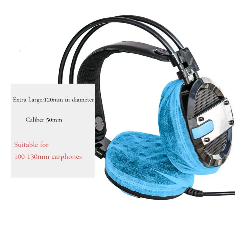 200Pcs Disposable Headphone Cover NonWoven Hygienic Dustproof Sweatproof Stretchable Ear Pad Internet cafes Headsets Accessories