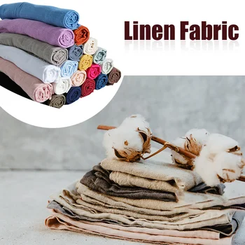 

5 Meters Linen Fabric Home Quilting Cutting Soft Patchwork Decoration Solid Cambric Crafts Thin Organic For Clothing DIY Sewing
