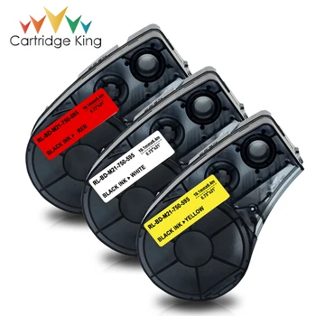 

Cartridge King Compatible for M21-750-595-RD/WT/YL Label Tape Vinyl Compatible for Brady BMP21 Plus ID Pal and LABPAL Label