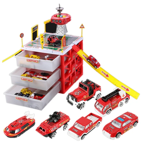 

Multi-Functional with Signal Tower Mini Car Parking Lot Drawer Kids Toys Storage Box Case Novelty Gifts Children-Hot