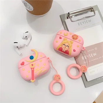 

3D Sailor Moon Case for Airpods pro cute Accessories Bluetooth Earphone Protective Cover for airpod pro 3 Cartoon Silicone ring