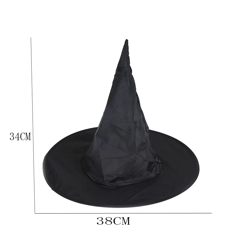 Hot sale 1Pcs Adult Womens Black Witch Hat For Halloween Costume Accessory Peaked Cap