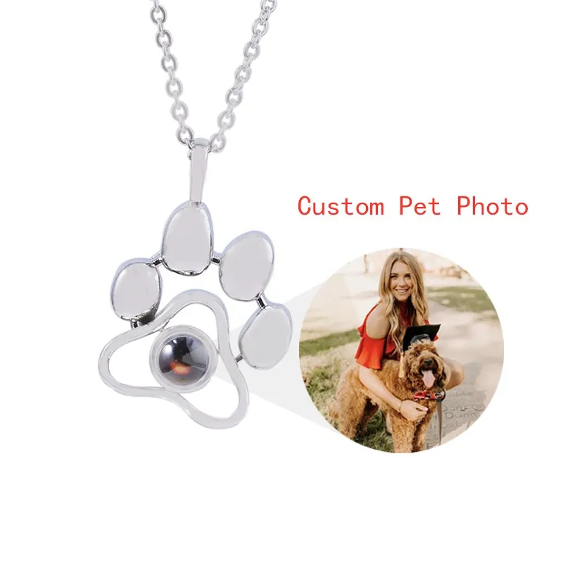 Dog Paw Pendant Choker Chain Pet Animal 