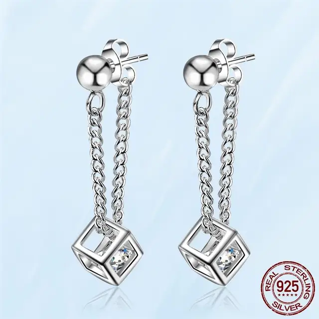 Silver Earrings Real 925 Sterling Silver Asymmetrical Heart Hoop Earrings for Women Fashion Silver Earring Jewelry Gift PAE083