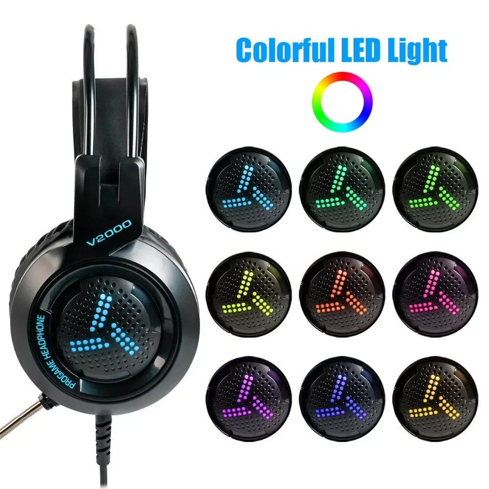 ChonChow Professional Gaming Headphone 7.1 Virtual Surround wired LED Headset Earphone with Microphone for Computer PC Gamer