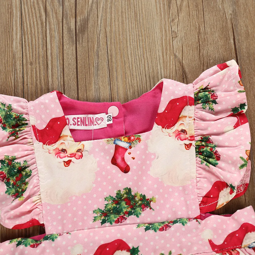 Платье; платье для девочек; vestidos; Детские платья для девочек; vestido infantil; платье; vestido robe Santa; рождественское платье с короткими рукавами и рисунком; Z4