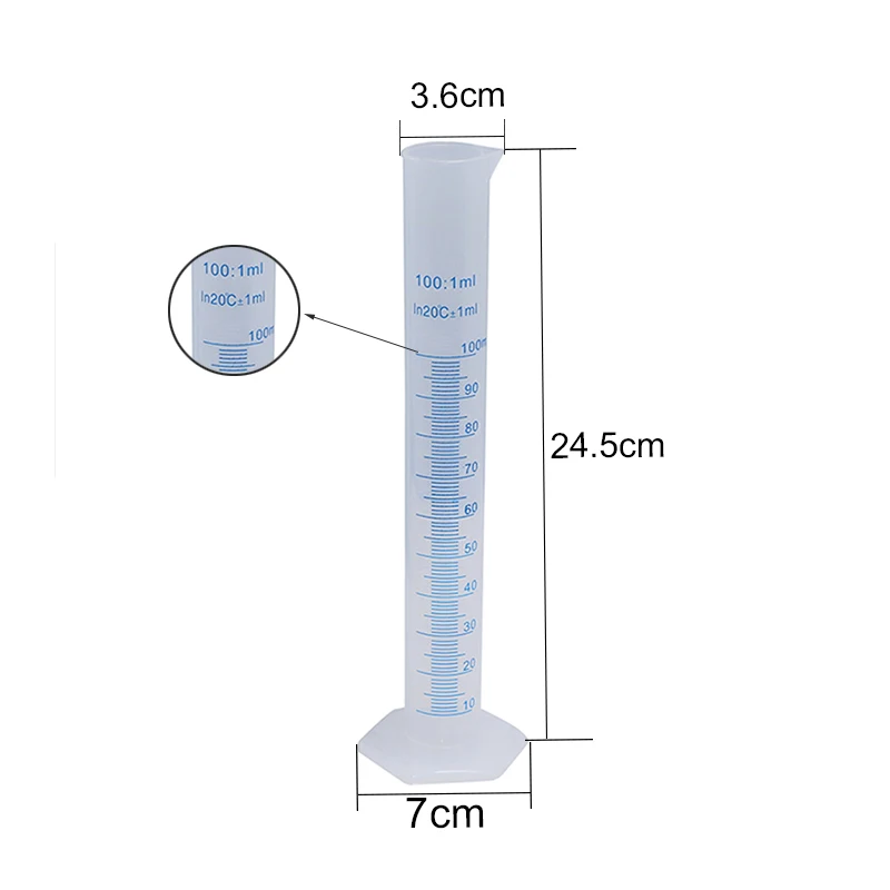 1 шт. 100 мл, мерный стакан пластиковый цилиндр для приготовления пищи жидкий синий весы инструмент химический лабораторный инструмент Dchool лабораторный инструмент