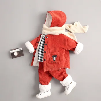 

Baby Girls Lambswool Clothing Set Kids jacket Coat Pants Sweatshirt Suit Sports Suits Tracksuits Toddler Children Clothes