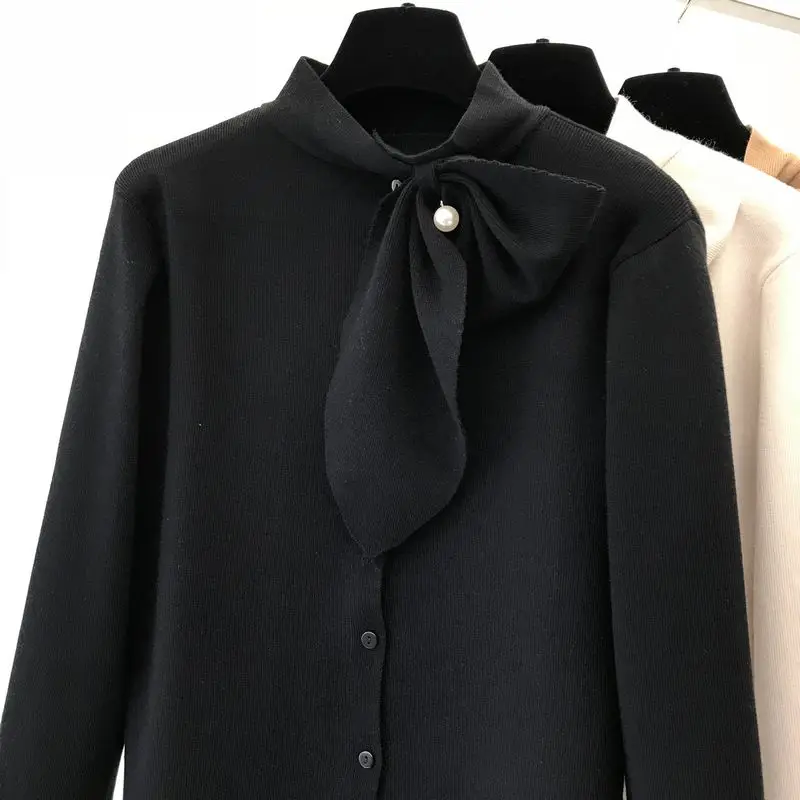 Neploe, темперамент, шнуровка, бант, дизайн, вязанный, Pull Femme, однотонный пуловер, свитер для женщин, тонкая, с одной грудью, нижняя часть, Джерси, 47695