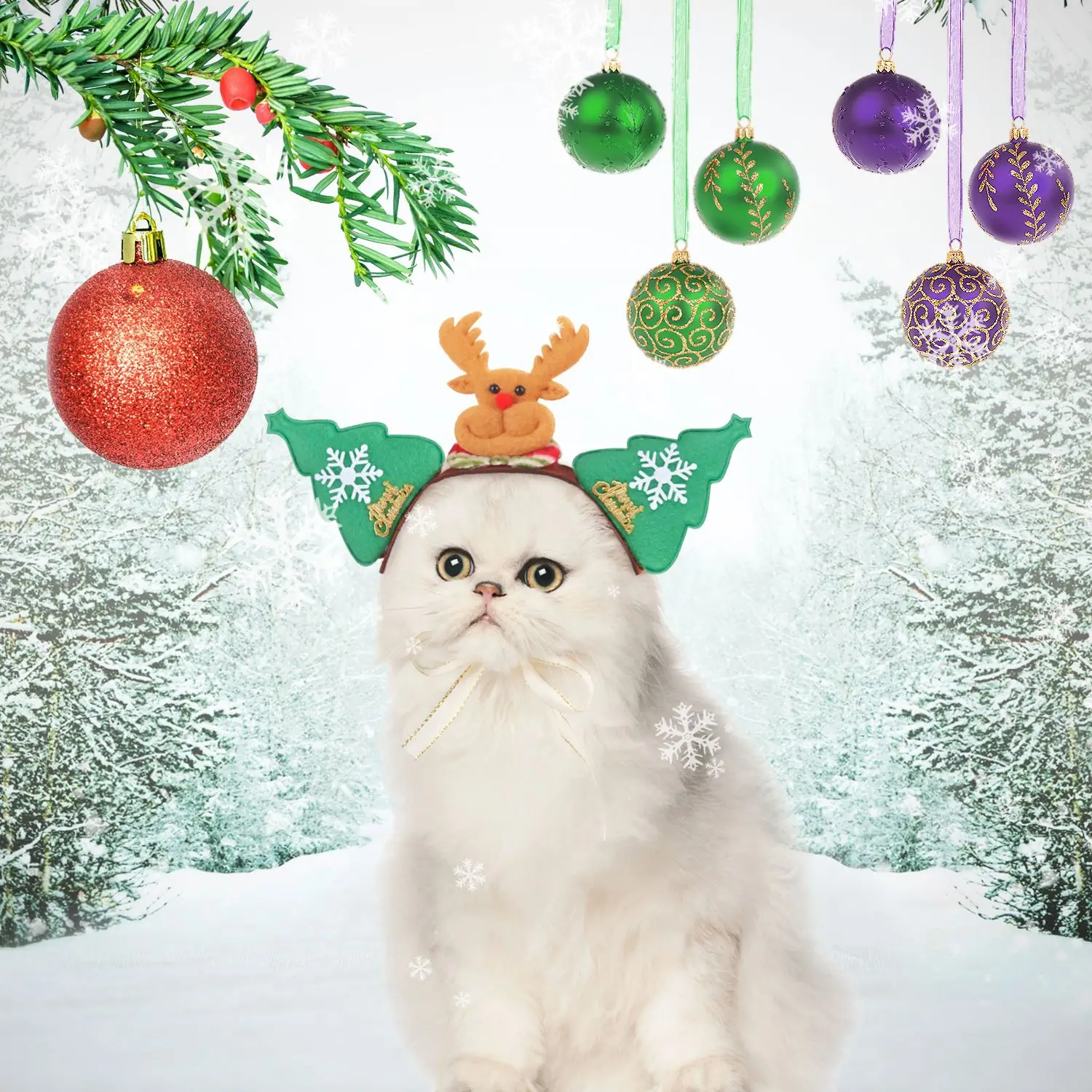 

Christmas Pet Costume Hat Set Creative Dog Headband Dog Puppy Cat Cosplay Costume Party Product Puppy Festival Accessories