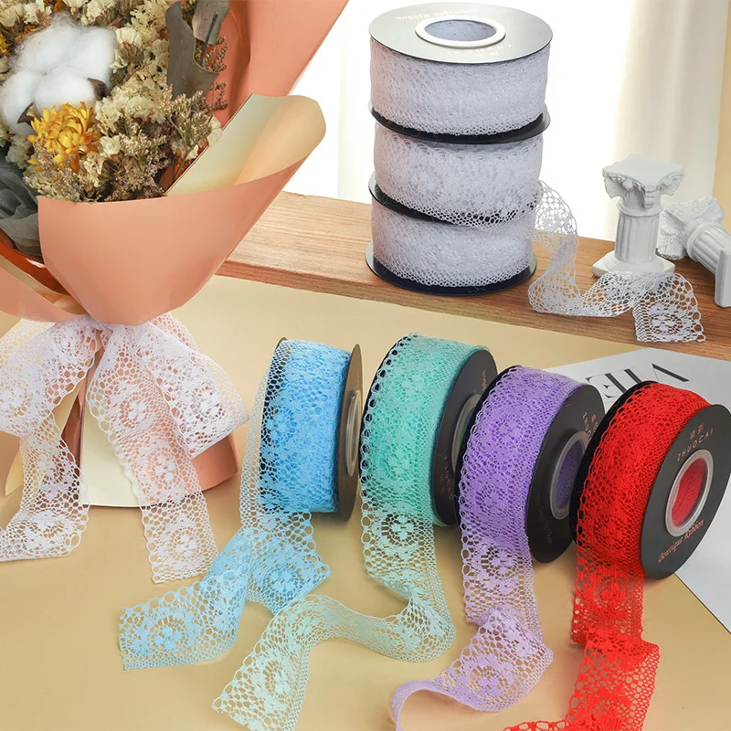 

25yards 3.5cm Lace Ribbon for Sewing Lace Trim Waist Band Garment Accessory Wedding Home Birthday Party Decoration DRY Material