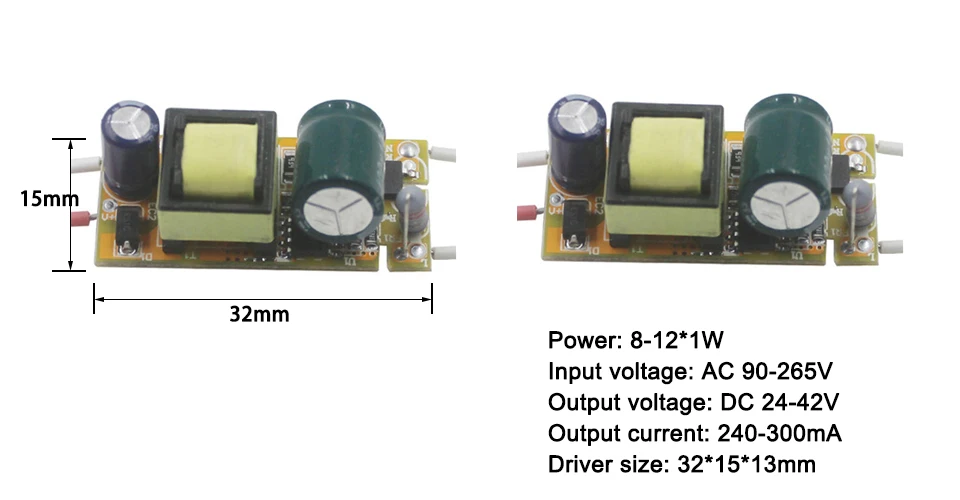 1-36 Вт Светодиодный драйвер вход AC90-265V питание встроенный постоянный ток 300mA осветительные трансформаторы для DIY светодиодный лампы