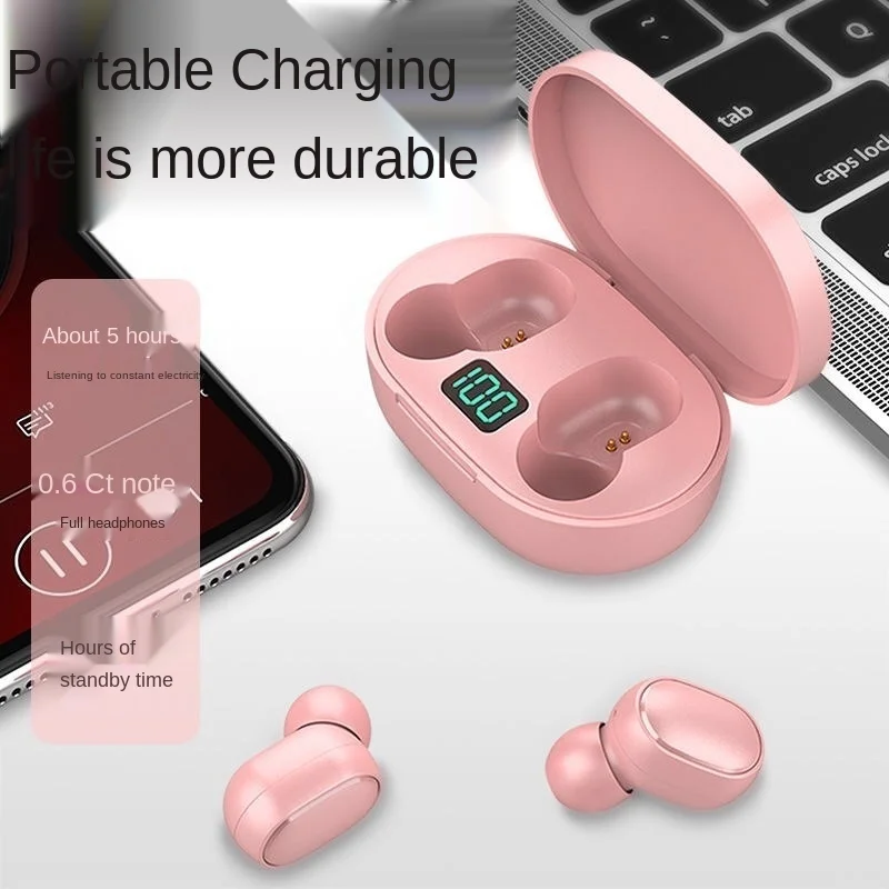 Free shipping Bluetooth earphone Portable charging box Digital display waterproof Sweat proof Intelligent noise reduction