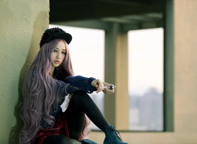 Cosplay&ware 100cm Women’s Lady Long Curly Wavy Hair Purple Wig Cosplay Full Wigs Halloween Costume Party Lolita -Zentai shop online H374c1ba60c35451a9db26042d46a45d0H.jpg