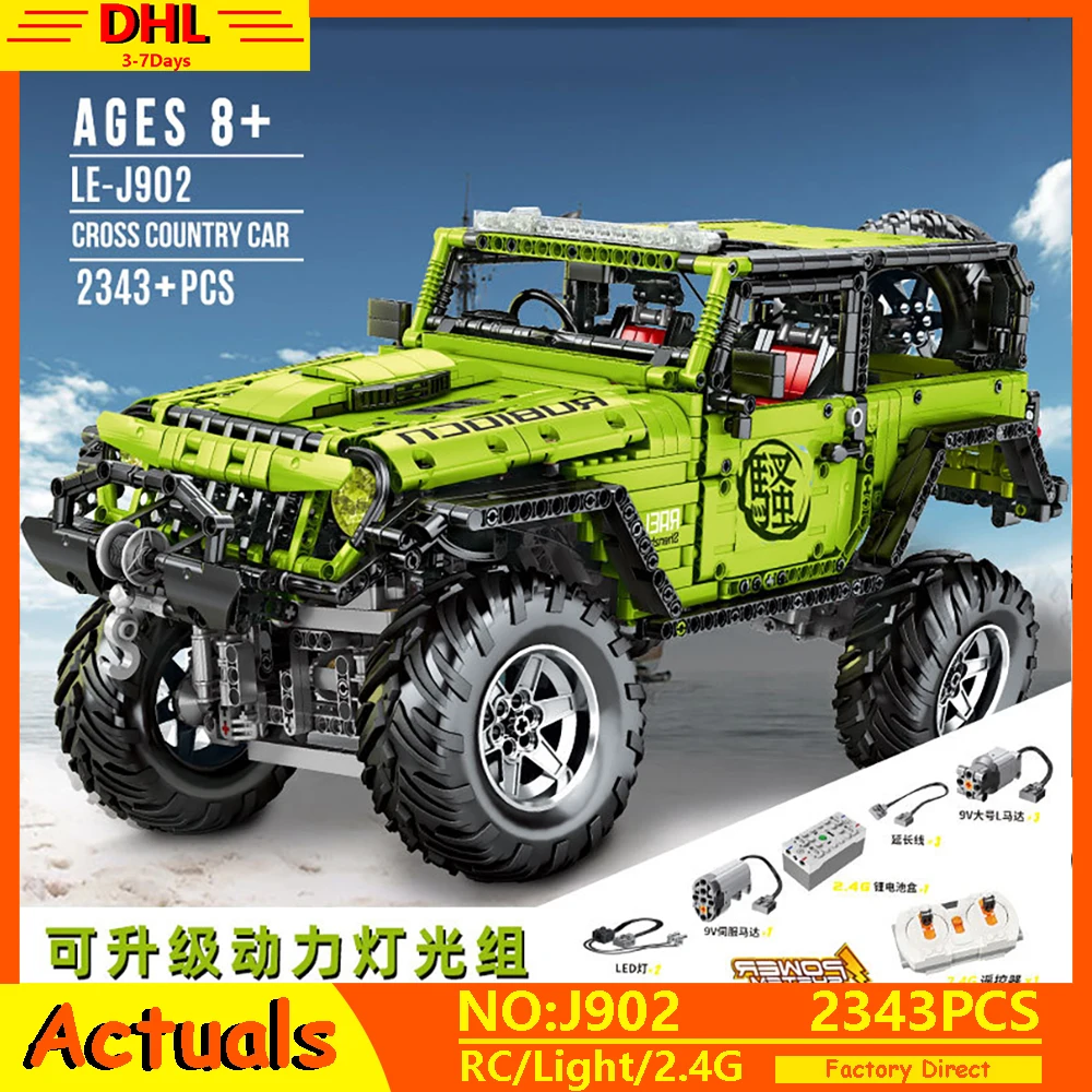 

MOC Technic Series MOC 2425 RC Jeeps Wrangler Rubico Adventure Off-road Vehicle Model Building Blocks Bricks Toys Children Gifts