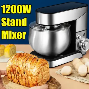 

5L Stainless Steel Bowl 6-speed Kitchen Food Stand Mixer Home Cream Egg Whisk Blender Cake Dough Bread Mixer Maker Machine 1200W