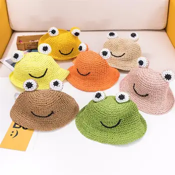 

Lovely Sun Protection Hat Practical Outdoor Activities Cap Creative Frog Casual Cap Straw Hat for Kids Childern Baby