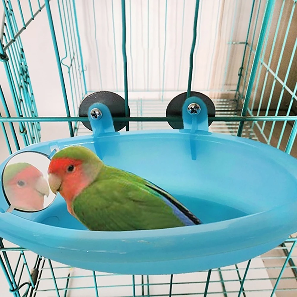 Маленький попугай ванна для птицы Клетка для домашних животных аксессуары Птичье зеркало для ванной душевая шкатулка с зеркалом еда миска попугай принадлежности для душа