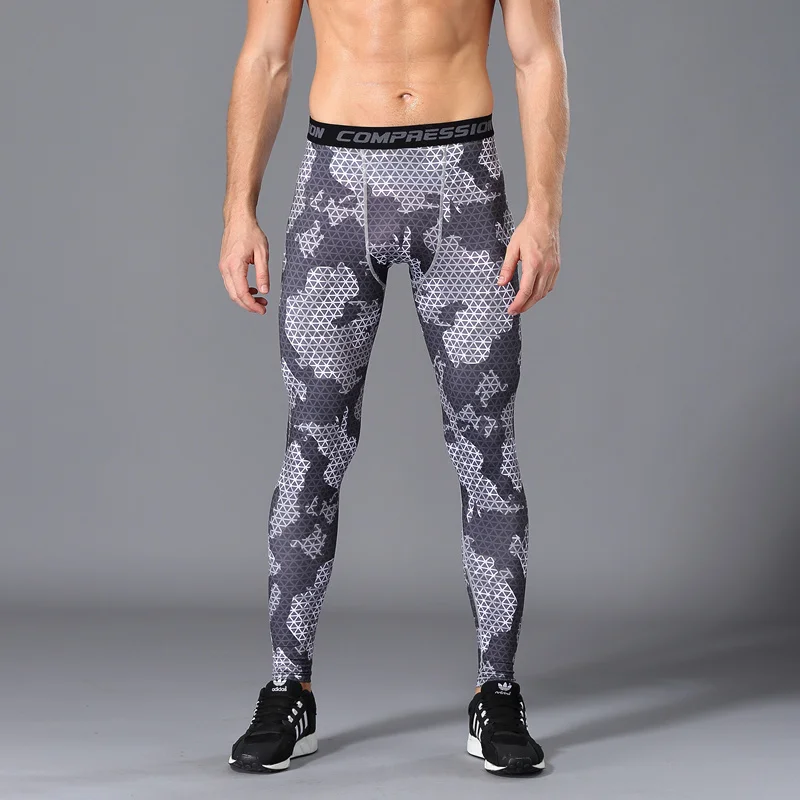 Спортивные мужские Компрессионные Леггинсы для спортзала камуфляжные спортивные тренировочные брюки мужские брюки для бега Мужская спортивная одежда для бега - Цвет: picture color