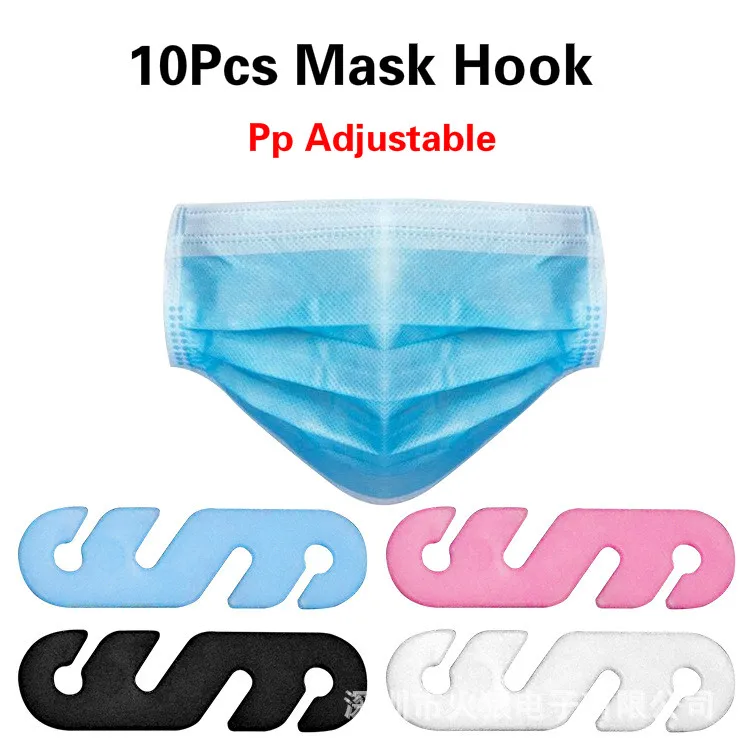 

10Pcs Mask Companion Accessory Hook Pp Adjustable Earband Style Variable Head Extension Buckle Ear Protector