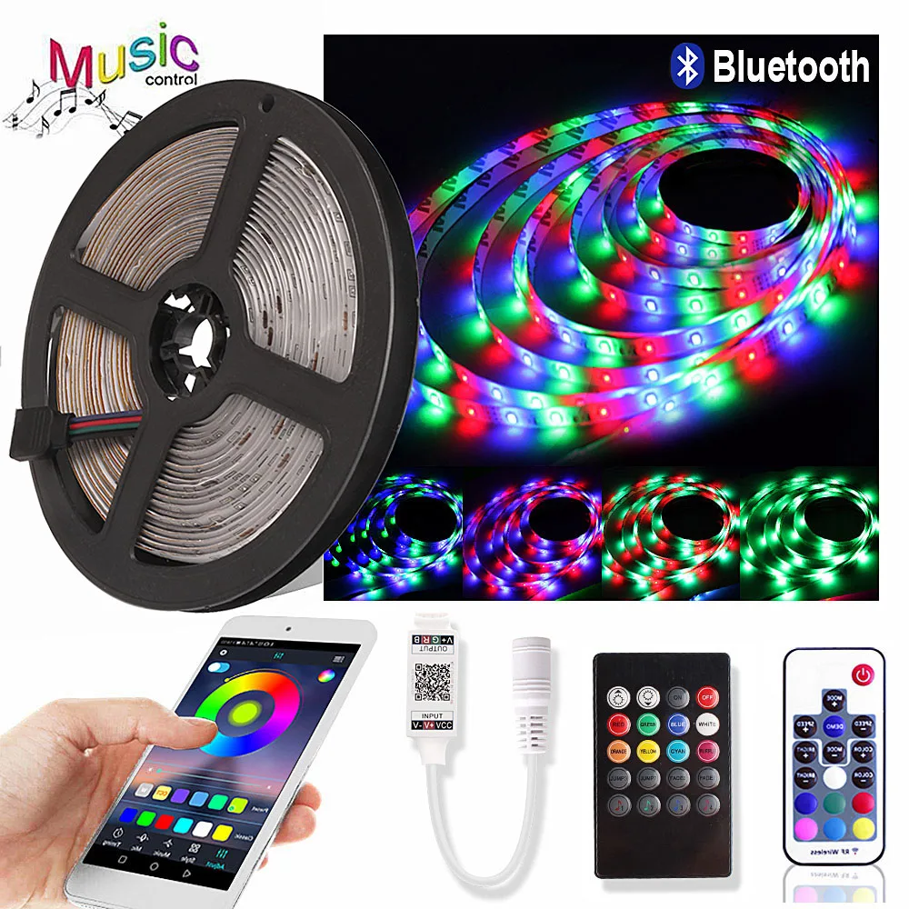 

DC 12V Waterproof LED Strip with WIFI Bluetooth Music Controller Backlight Ambilight TV RGB LED Light Strips Lamp Decor For Home