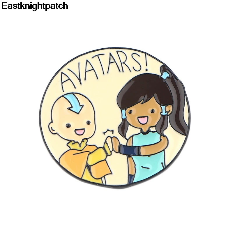 Аватар Последний Airbender Круглый Эмаль Булавка рубашка с пряжкой булавки и броши для детей мультфильм Нагрудный значок Ювелирные изделия Подарки E0979