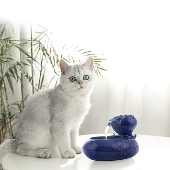 

Adjustable Smart Ceramic Pet Automatic Drinking Feeder USB Rechargeable Feeder Water Dispenser Water Fountain With US Plug