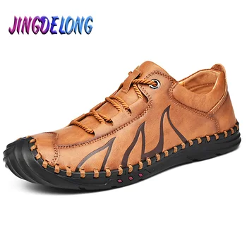 

2020 New Men's Casual Shoes Fashion Men's Moccasins Outdoor Comfortable Male Driving Shoes Handmade Leather Man Footwear 38-48