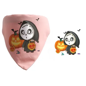 

New Design 18 styles Pet Neckerchief dog accessories scarf printed Pet saliva towel cotton Halloween series