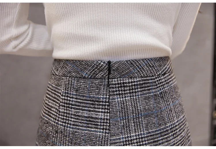 Зимние плотные шерстяные шорты женские осенние клетчатые шорты с высокой талией юбки элегантные широкие нестандартные женские офисные