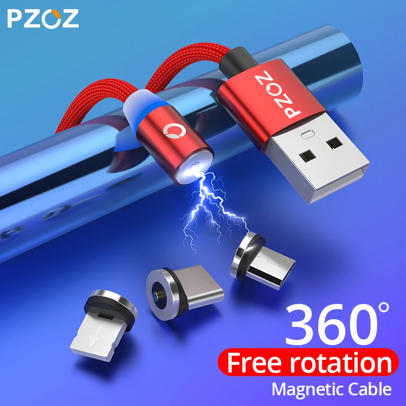 PZOZ Магнитный USB кабель магнитное зарядное устройство для iPhone X Samsung Micro Type C
