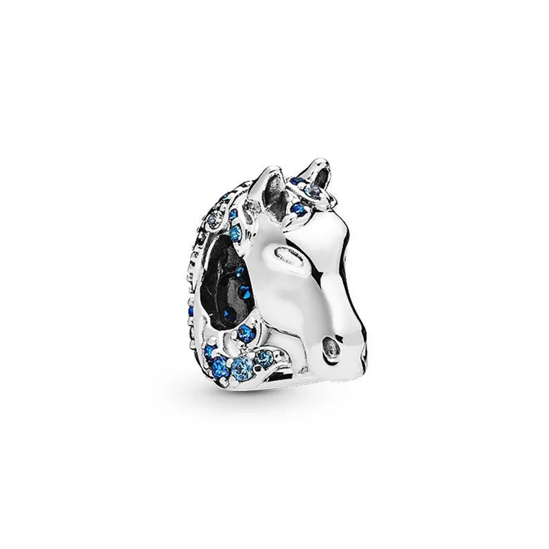 GChic 925 пробы Серебряный зимний ледяной замороженный браслет голубые шармы лошадь Олаф Шарм Подходит Pandora Браслеты DIY ювелирные изделия