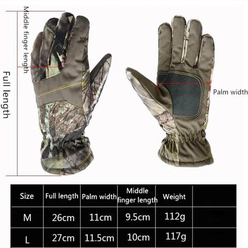 Новинка; сезон осень-зима; уличные камуфляжные охотничьи термоперчатки; Тактические Водонепроницаемые перчатки для стрельбы; нескользящие перчатки для полных пальцев