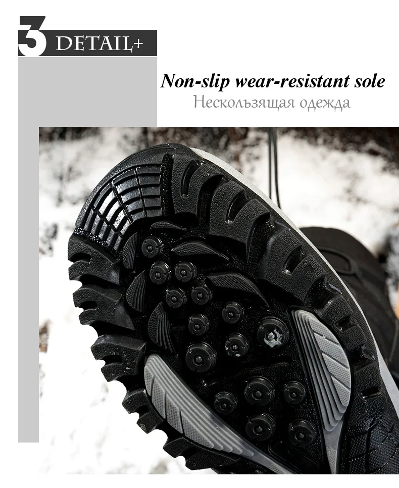 Unisex Snow Boots Warm Push Boots Waterproof Non-slip Winter Boots Thick Leather Platform WoMen Warm Shoes Large Size35-46