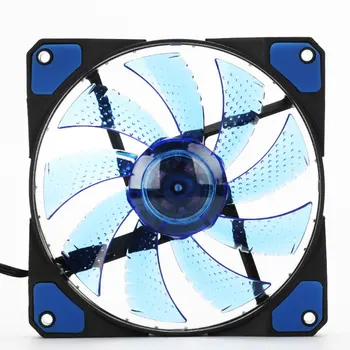 

120mm 15 LED Ultra Silent Computer PC Case Cooling Fan 15 LEDs 12V With Rubber Quiet Molex Connector 3 / 4Pin plug fans Cooler